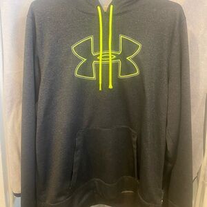 Under Armour Men's Charcoal Hoodie with Yellow Neon Accents Mens 2XL (XXL)